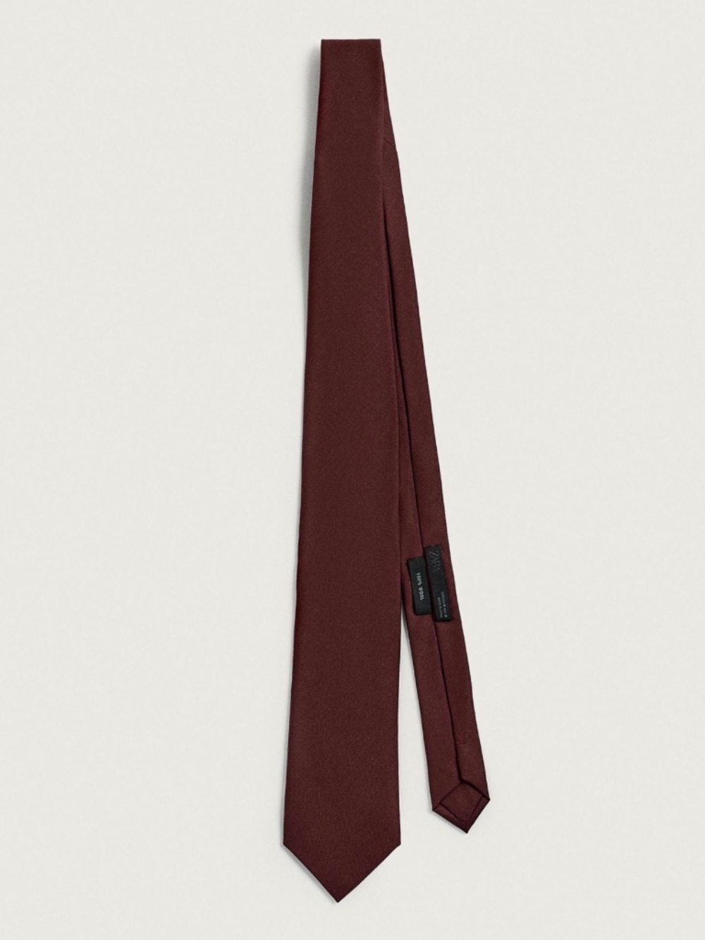 Zara Mens Business Formal Basic 100% Wool Tie Size M Maroon New Without Tags